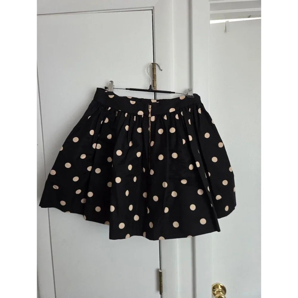 Kate Spade Bubble Deco Coreen Polka Dot Mini Black Circle Cotton Skirt Size 6
